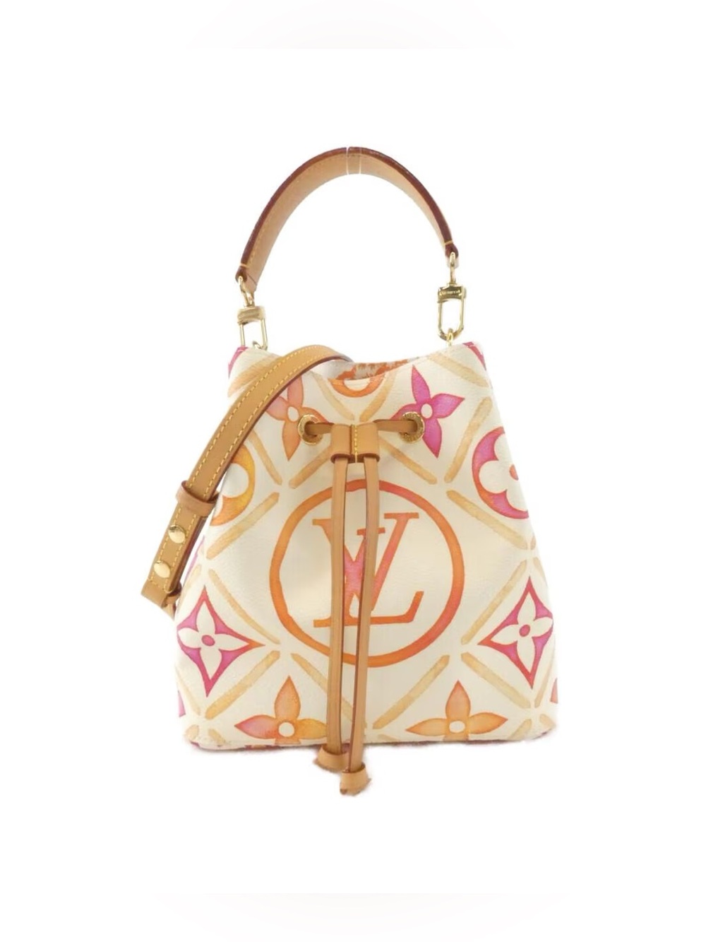 Louis Vuitton NeoNoe BB By The Pool Coral Pink Multicolor Bucket Bag Limited Ed